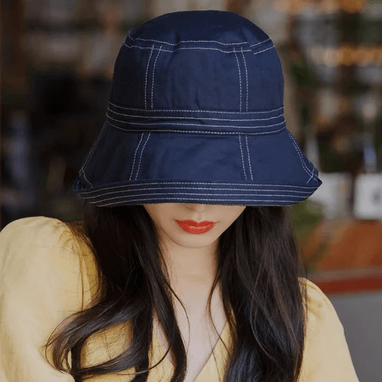 Wide Brim Bucket Hat.