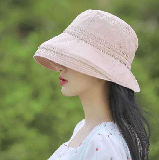 Wide Brim Bucket Hat.