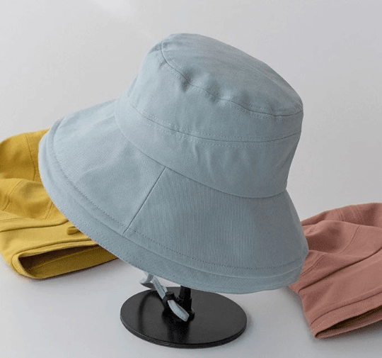 Summer Wide Brim Bucket Sun Hat.