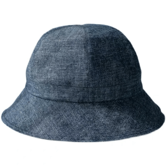 Custom linen bucket hat.