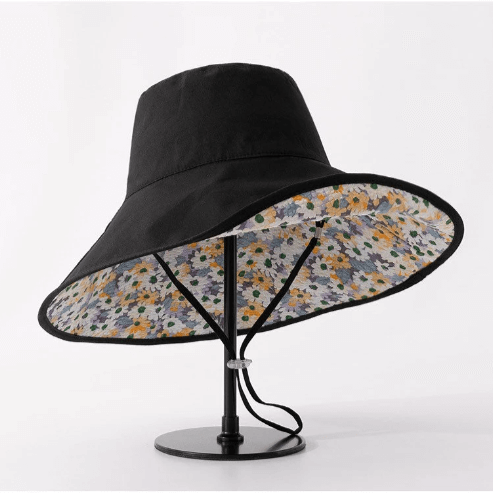 Reversible Wide Brim Bucket Hat.