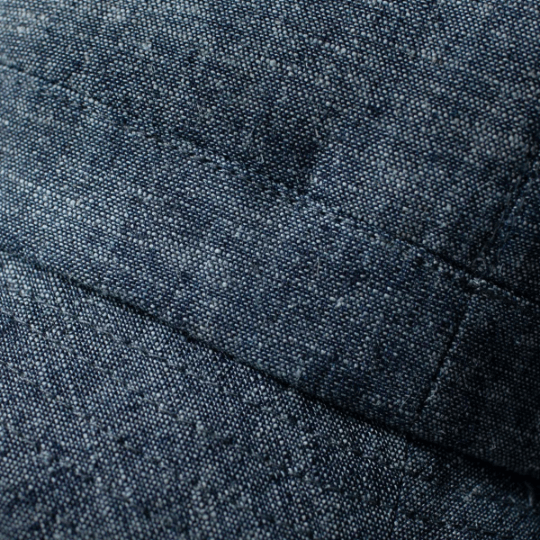 Custom linen bucket hat.