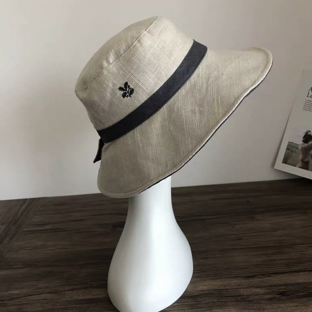 Reversible Pony Tail Sun Hat with Flower Print.