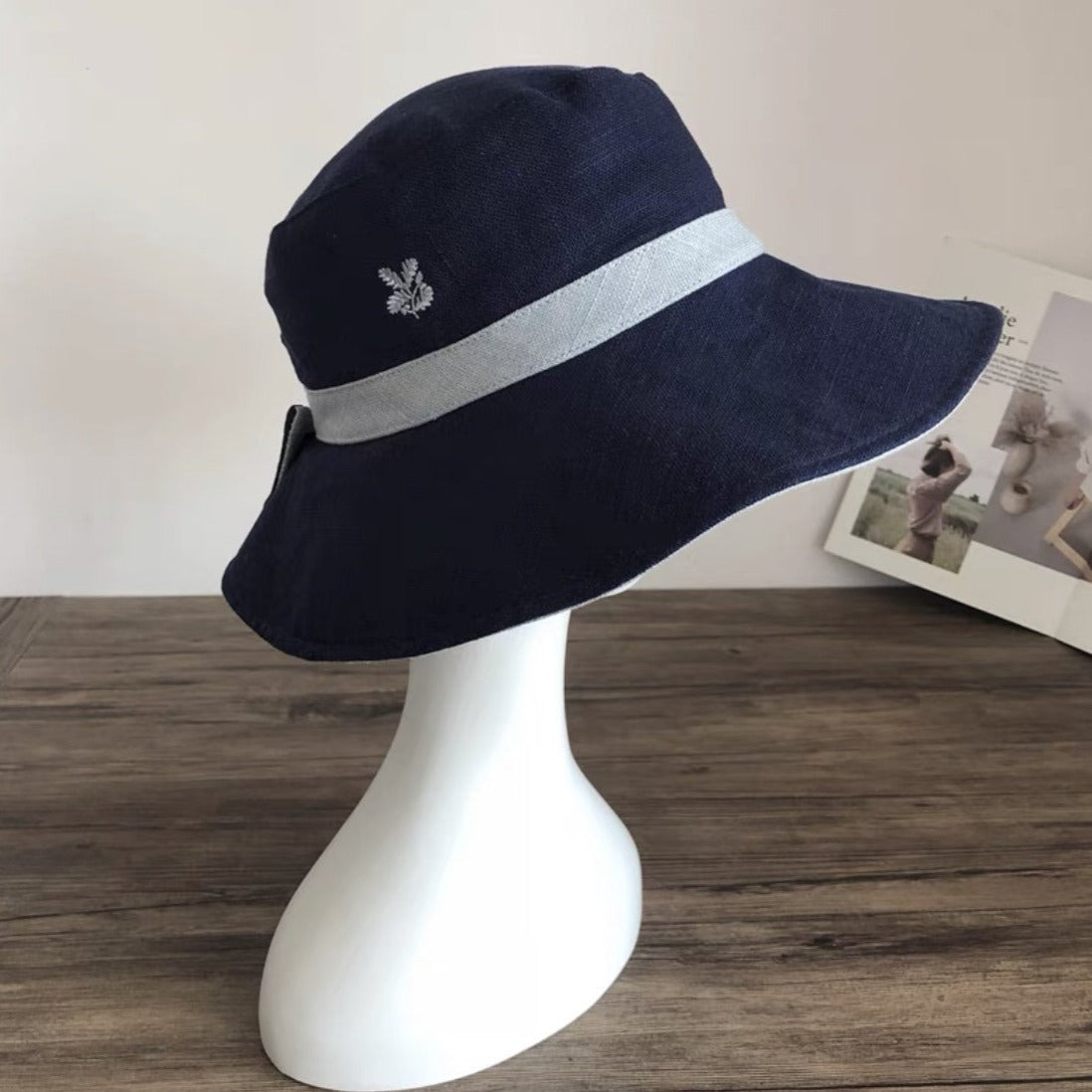 Reversible Pony Tail Sun Hat with Flower Print.