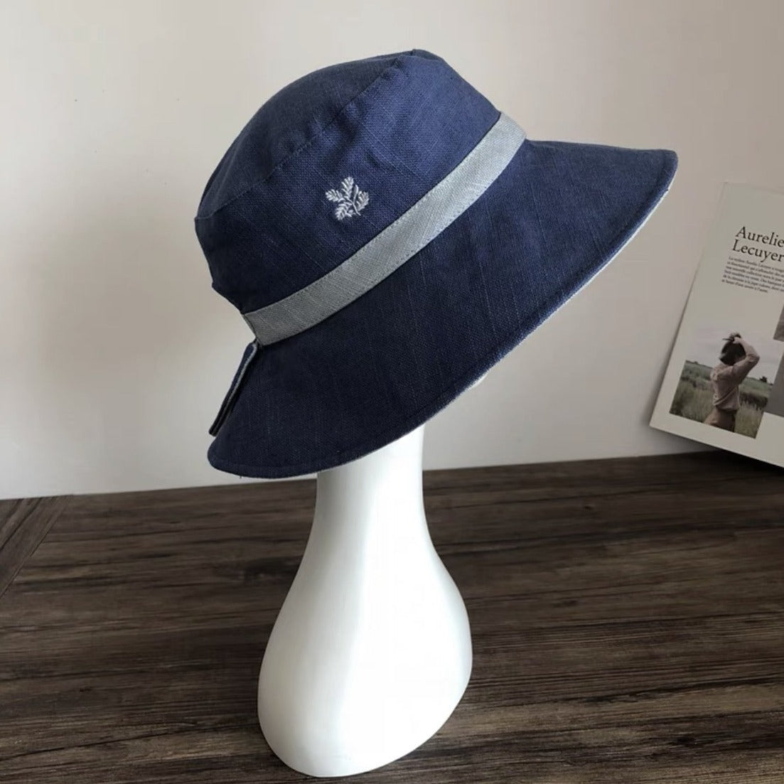 Reversible Pony Tail Sun Hat with Flower Print.