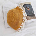 Bucket Straw Hat with Floral Lace for Women and Girls.