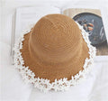 Bucket Straw Hat with Floral Lace for Women and Girls.