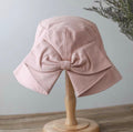 Bucket Sun Hat with Bow Tie for Women and Girls.