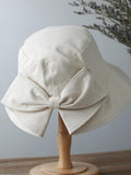 Bucket Sun Hat with Bow Tie for Women and Girls.