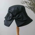 Bucket Sun Hat with Bow Tie for Women and Girls.