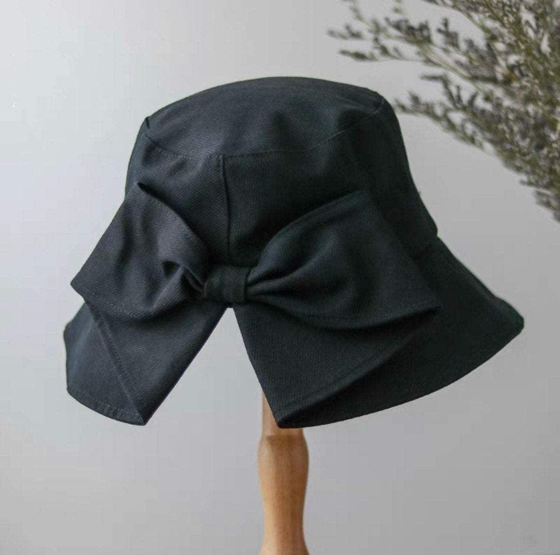 Bucket Sun Hat with Bow Tie for Women and Girls.