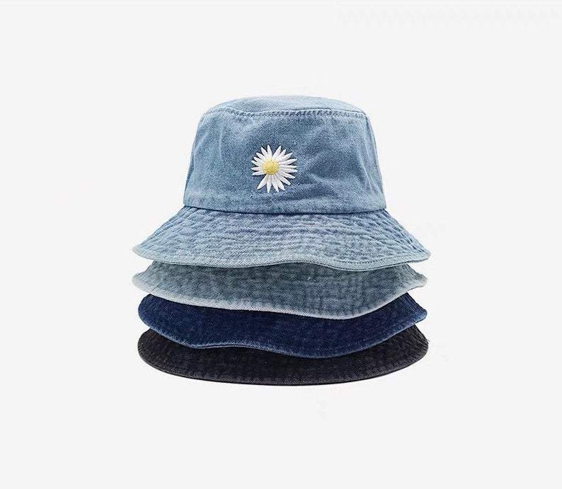 Daisy Denim bucket hat  for Women and Girls.