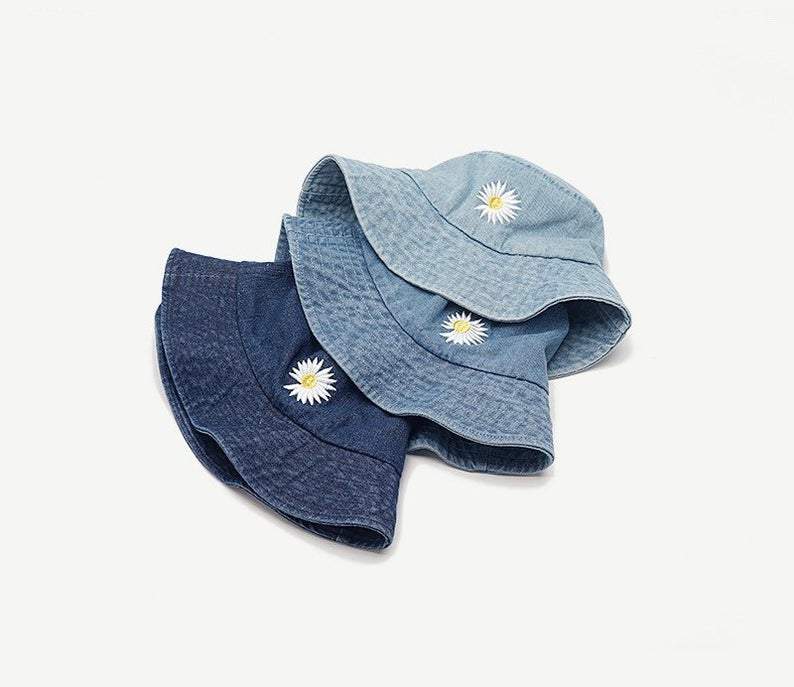 Daisy Denim bucket hat  for Women and Girls.