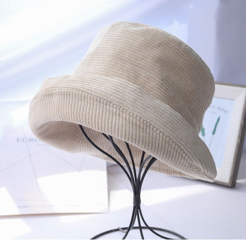 M-XL Corduroy Bucket Hat for Women Jovvsd
