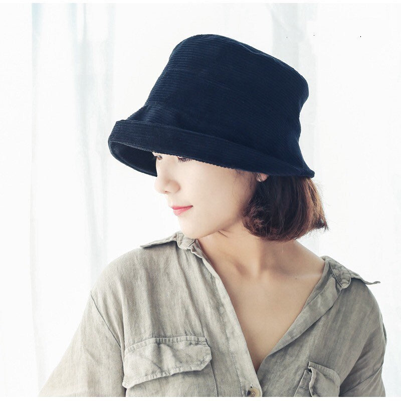 M-XL Corduroy Bucket Hat for Women Jovvsd