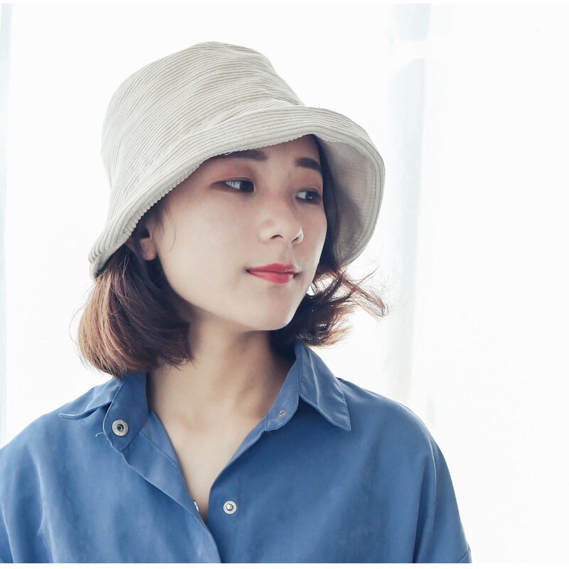 M-XL Corduroy Bucket Hat for Women Jovvsd