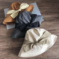 Wide Brim Bucket Hat with Bow Tie - Jovvsd