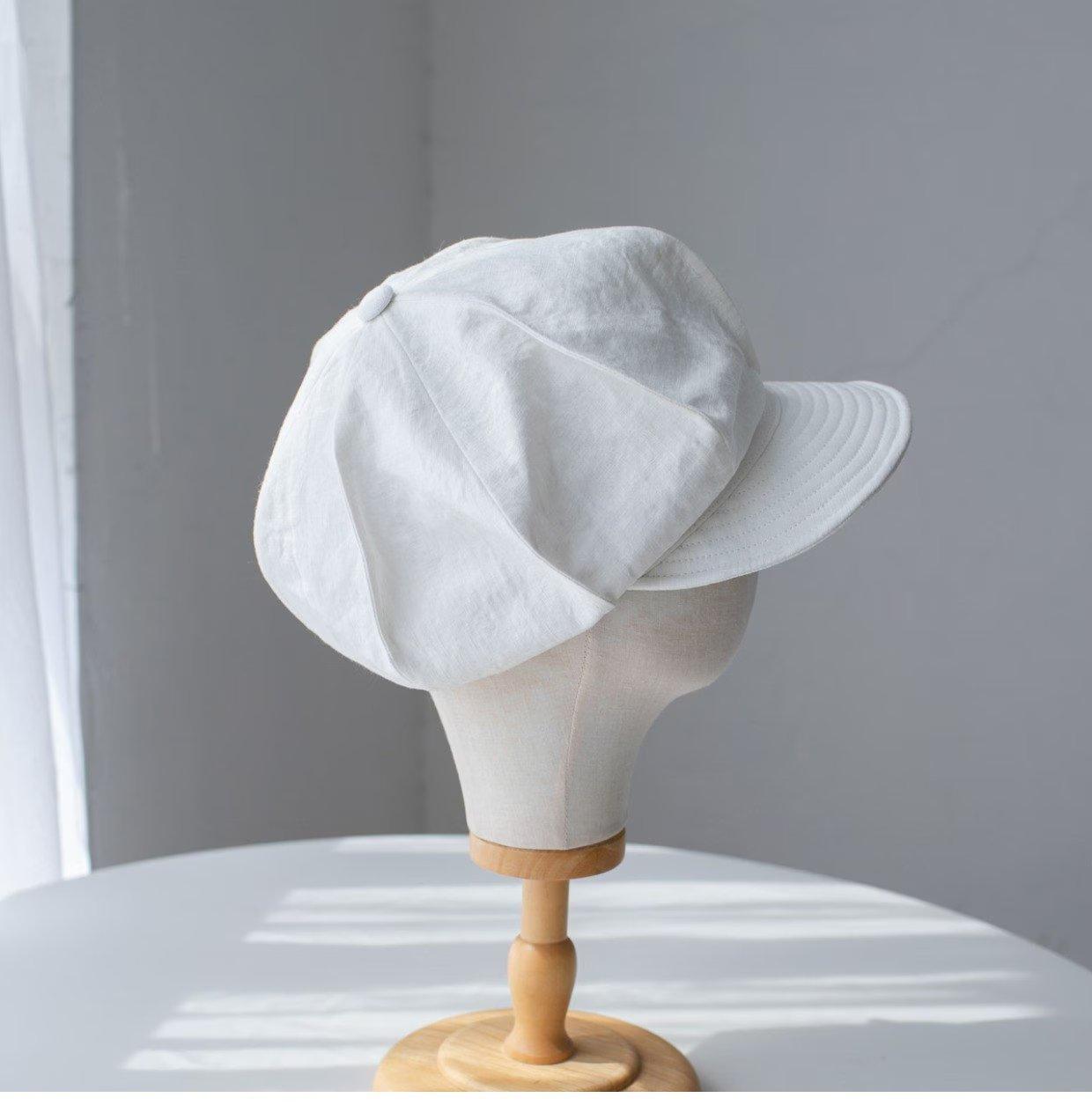 Oversize Slouchy Unisex Linen Applejack Newsboy Cap - Jovvsd
