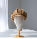 Oversize Slouchy Unisex Linen Applejack Newsboy Cap - Jovvsd