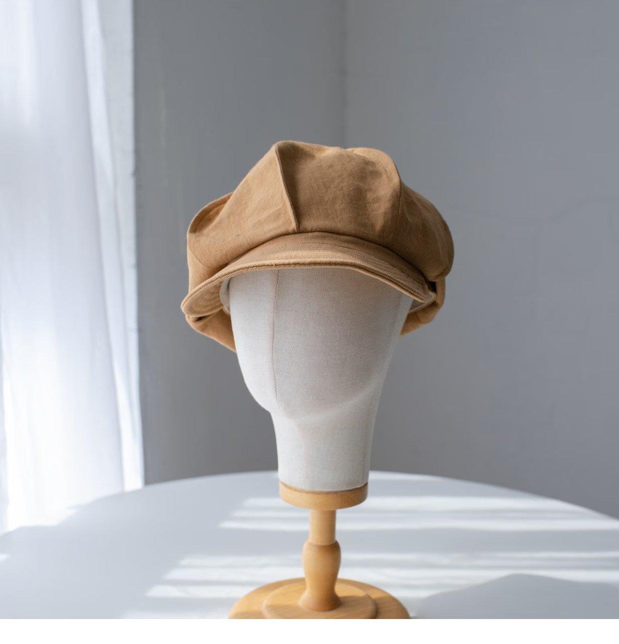 Oversize Slouchy Unisex Linen Applejack Newsboy Cap - Jovvsd