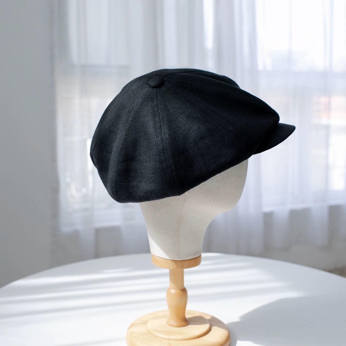 Extra Oversized Linen Unisex Applejack Newsboy Cap - Jovvsd