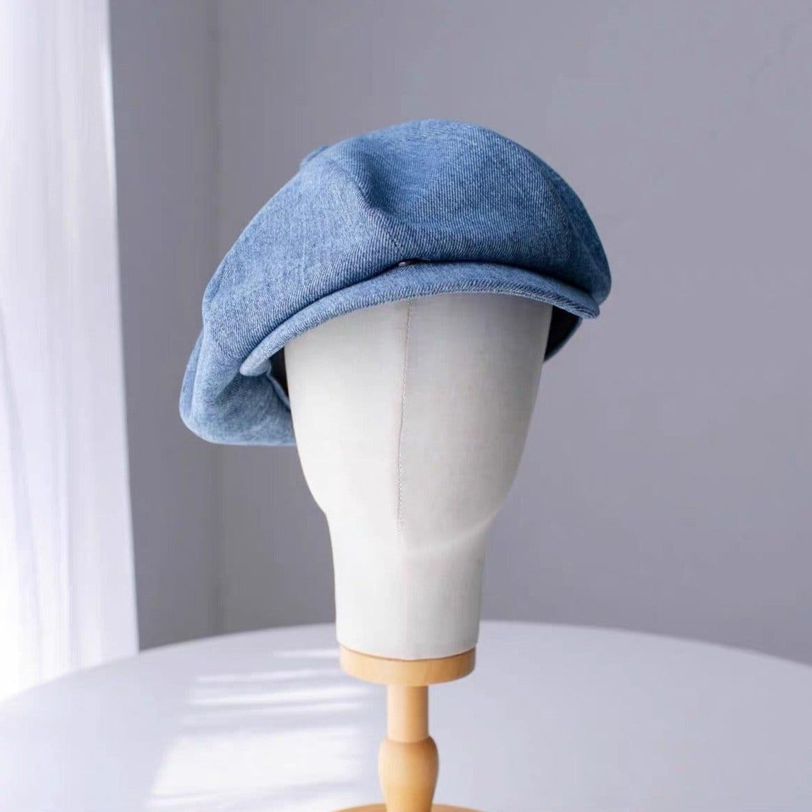 Customized Unisex Oversize Denim Applejack Newsboy Cap - Jovvsd