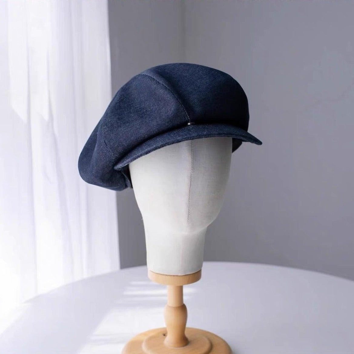 Customized Unisex Oversize Denim Applejack Newsboy Cap - Jovvsd