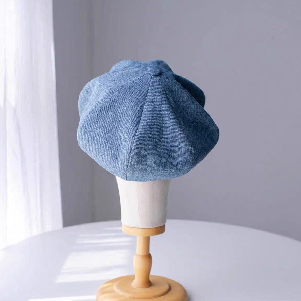 Customized Unisex Oversize Denim Applejack Newsboy Cap - Jovvsd