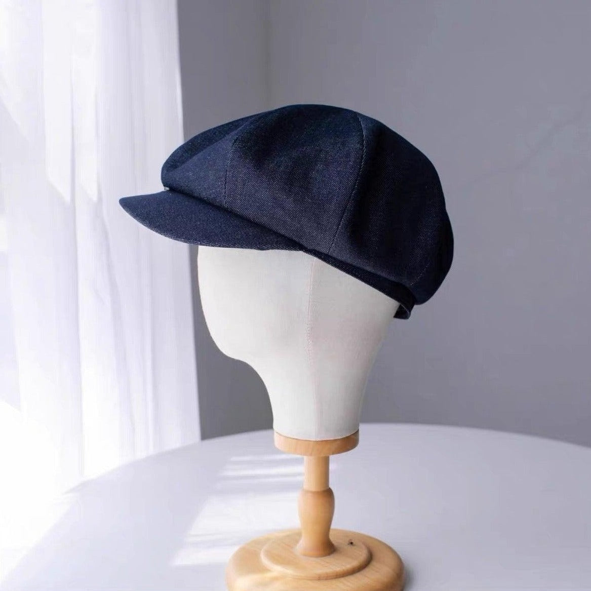 Customized Unisex Oversize Denim Applejack Newsboy Cap - Jovvsd