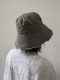Cotton Bucket Hat with Tassels - Jovvsd