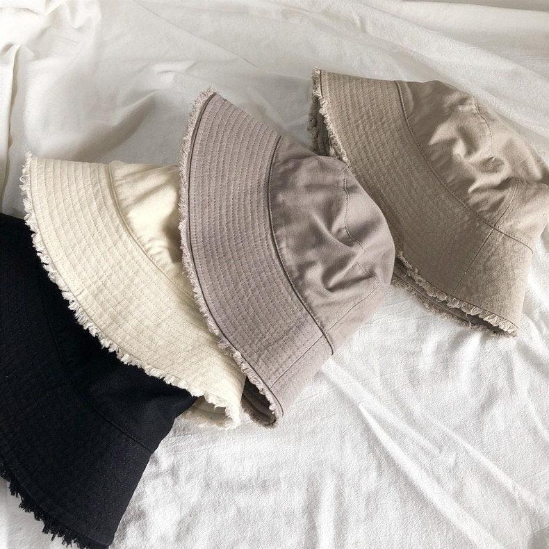 Cotton Bucket Hat with Tassels - Jovvsd