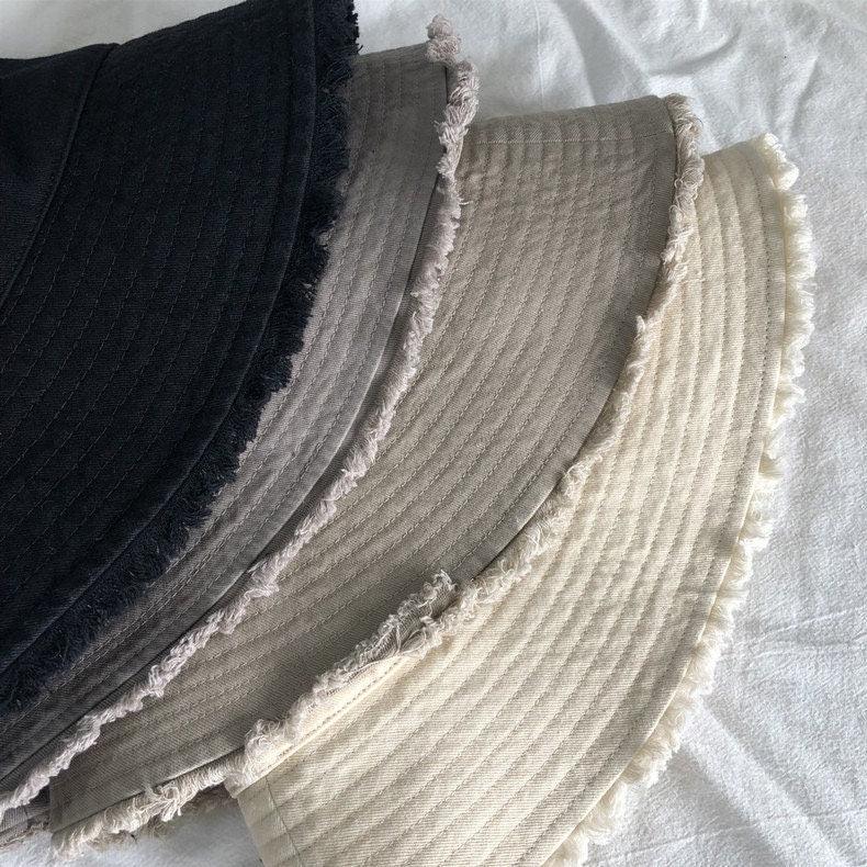 Cotton Bucket Hat with Tassels - Jovvsd