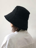 Cotton Bucket Hat with Tassels - Jovvsd