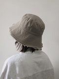 Cotton Bucket Hat with Tassels - Jovvsd