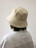 Cotton Bucket Hat with Tassels - Jovvsd