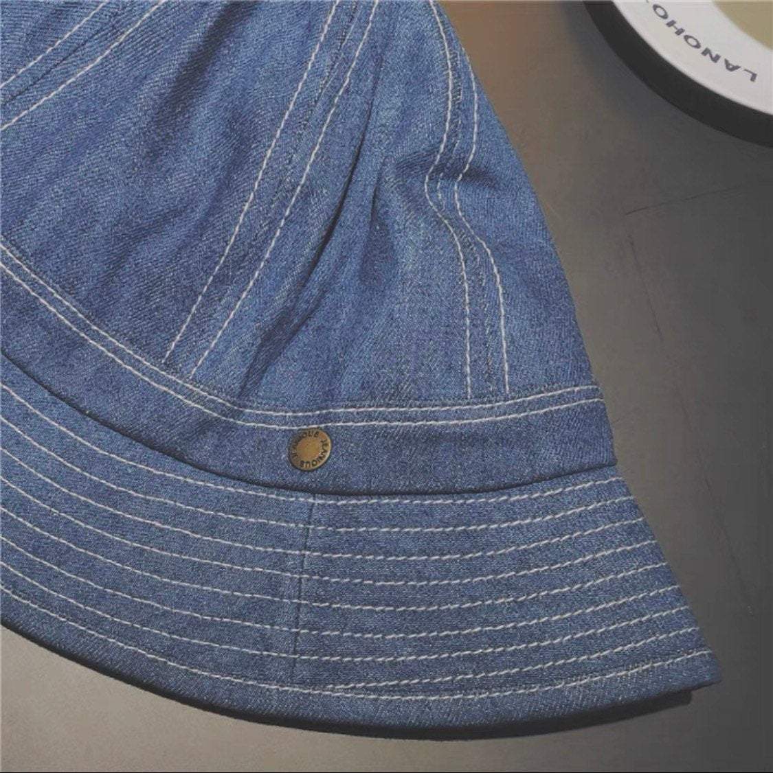 Oversize Unisex Denim Bucket Hat.