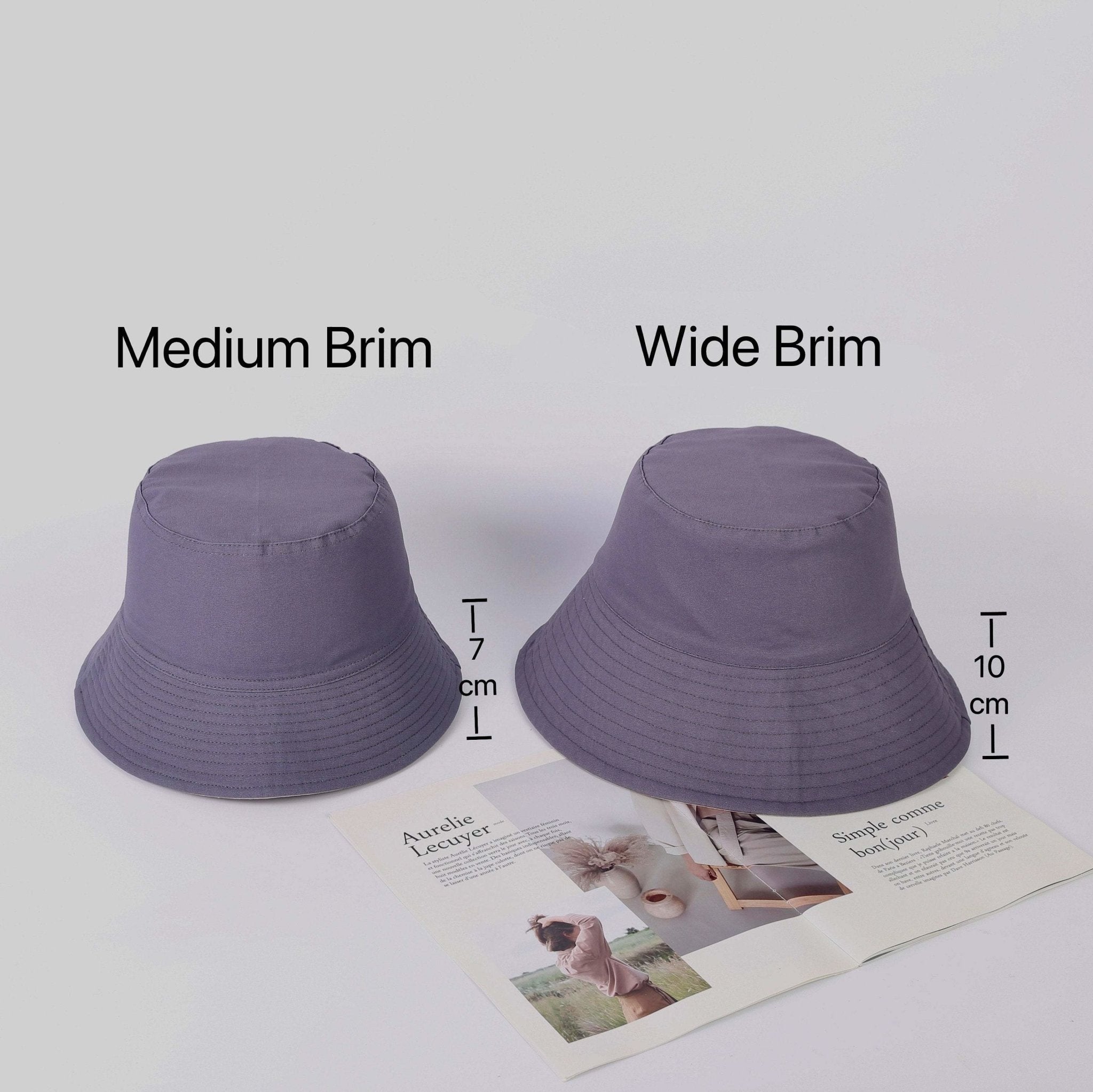 M L XL XXL Reversible Wide Brim Bucket Hat for Women and Girls.