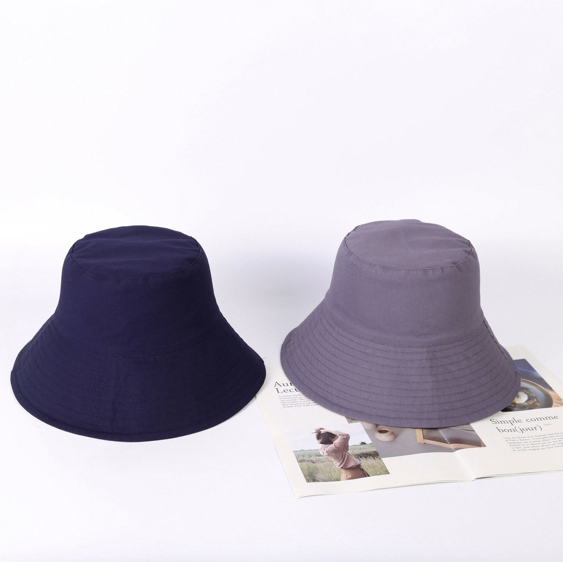 M L XL XXL Reversible Wide Brim Bucket Hat for Women and Girls.