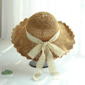 Straw Hat with Bow Tie for Women Girl.