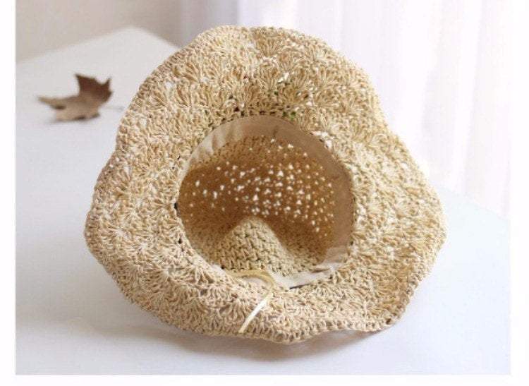 Straw Hat with Red Berries and Antler for Women/Girls.