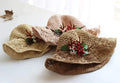 Straw Hat with Red Berries and Antler for Women/Girls.