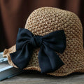 Summer Straw Beach Hat with Bow Tie for Women/Girl.