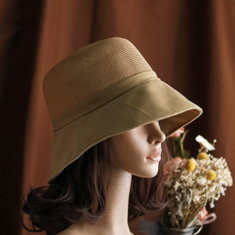Summer Straw Bucket Hat for Women.