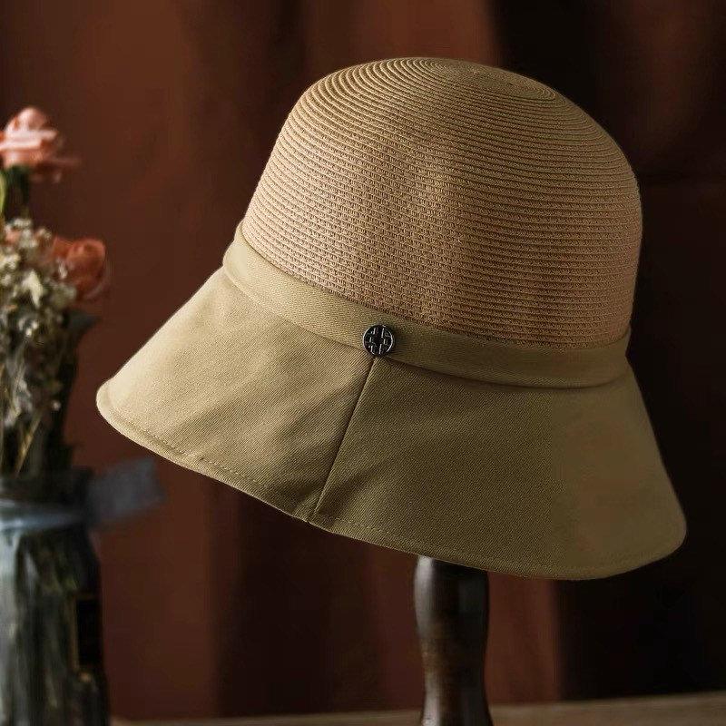 Summer Straw Bucket Hat for Women.