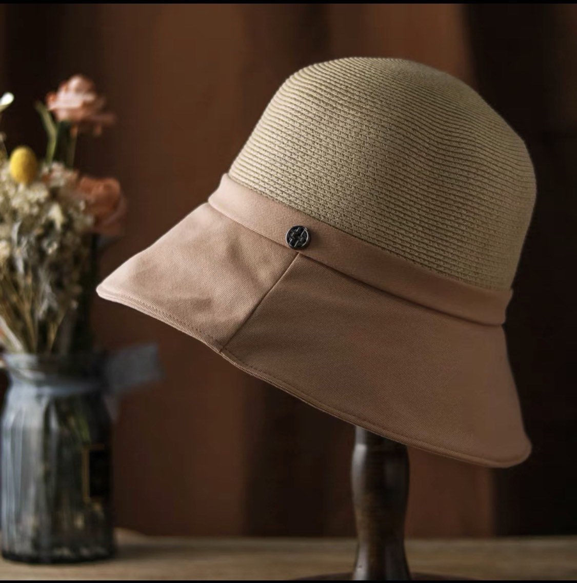 Summer Straw Bucket Hat for Women.